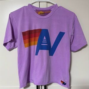 Women's Aviator Nation "Boyfriend Tee" - Neon Purple, size Small